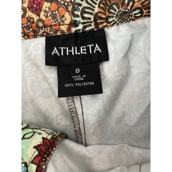 Athleta Skorts Orange Blue Geometric Patterned Women's Size 8 - Picture 3 of 12